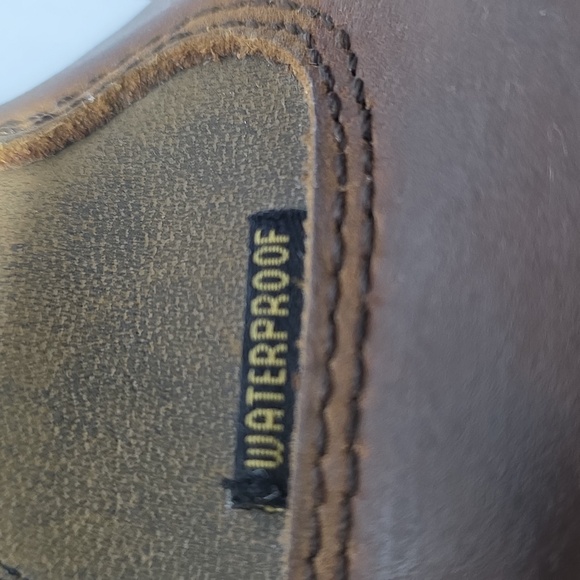 Laredo Mens(7.5D)Leather Waterproof Western Style Pull On Work Boots-Tan Distre - Picture 12 of 13